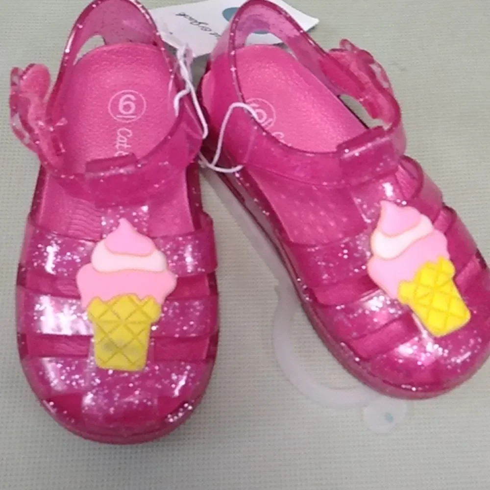 NWT Cat & Jack Pink Ice Cream design Jelly Sandles